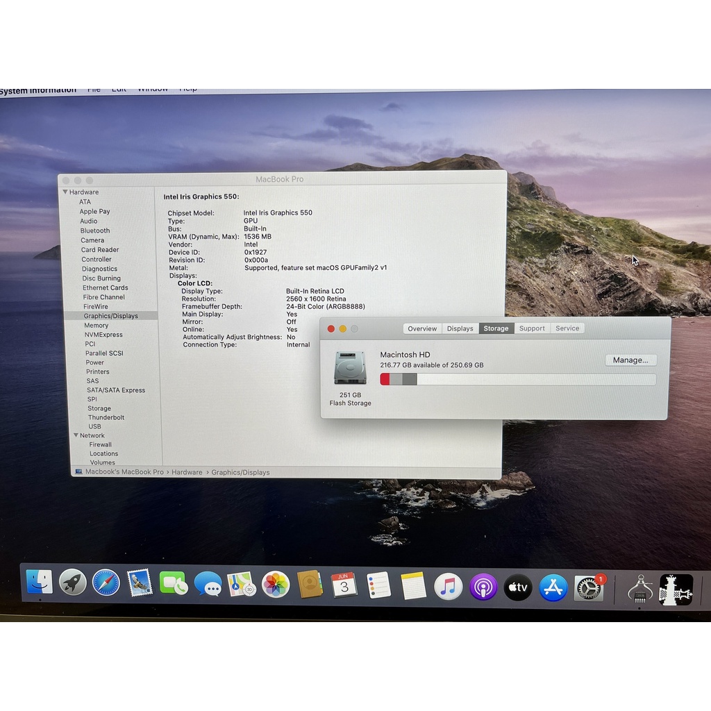 Máy tính MacBook Pro (13-inch Touch Bar, 2016, Four Thunderbolt 3 ports) Core i5 2.9 GHz/ RAM 8GB / SSD 256GB MNQG2