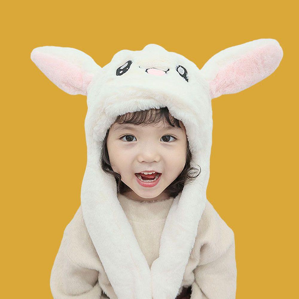 FORBETTER Mũ Tai Thỏ Bằng Lông Nhung Giữ Ấm Tai Di Chuyển Được Thêu Hình Mắt Trái Tim Dễ Thương Cho Nữ