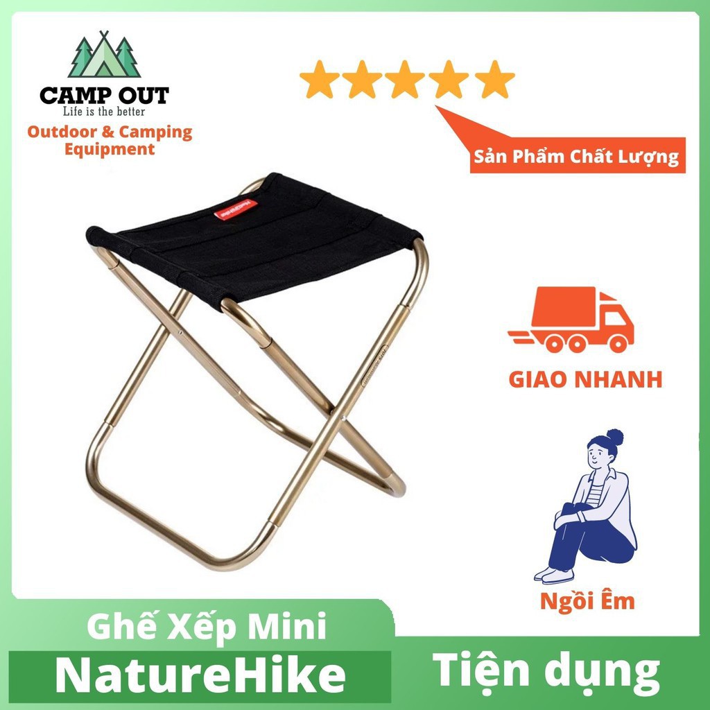 Ghế cắm trại naturehike campoutvn naturehike dã ngoại du lịch ghế câu cá gấp gọn A045