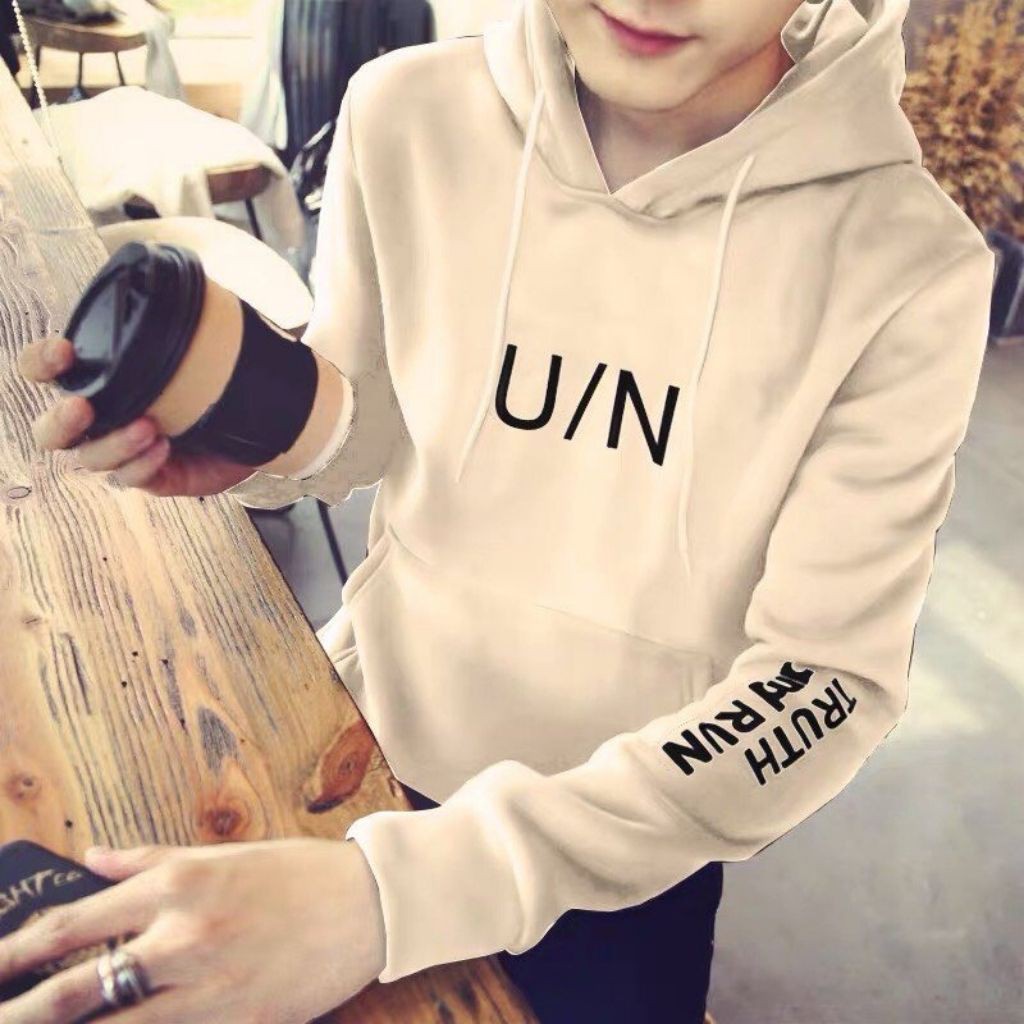 ÁO KHOÁC HOODIE NỈ UNISEX FORM RỘNG NAM IN KÝ TỰ UN MÙA KEM CỰC CHẤT