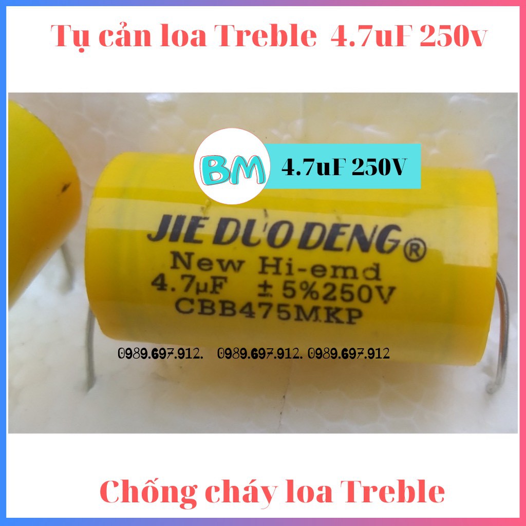 TỤ CẢN LOA TREBLE - 1.5uF 2.2uF 3.3uF 4.7uF 250V VÀNG TRÒN - TỤ CHO LOA TREBLE