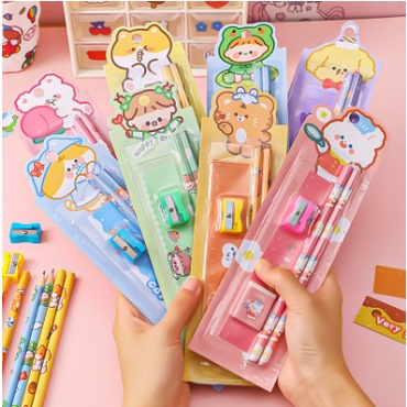 Bộ dụng cụ học tập 5 sản phẩm Giáng Sinh Noel quà tặng xinh xắn dành cho các bé - MyNa Mart