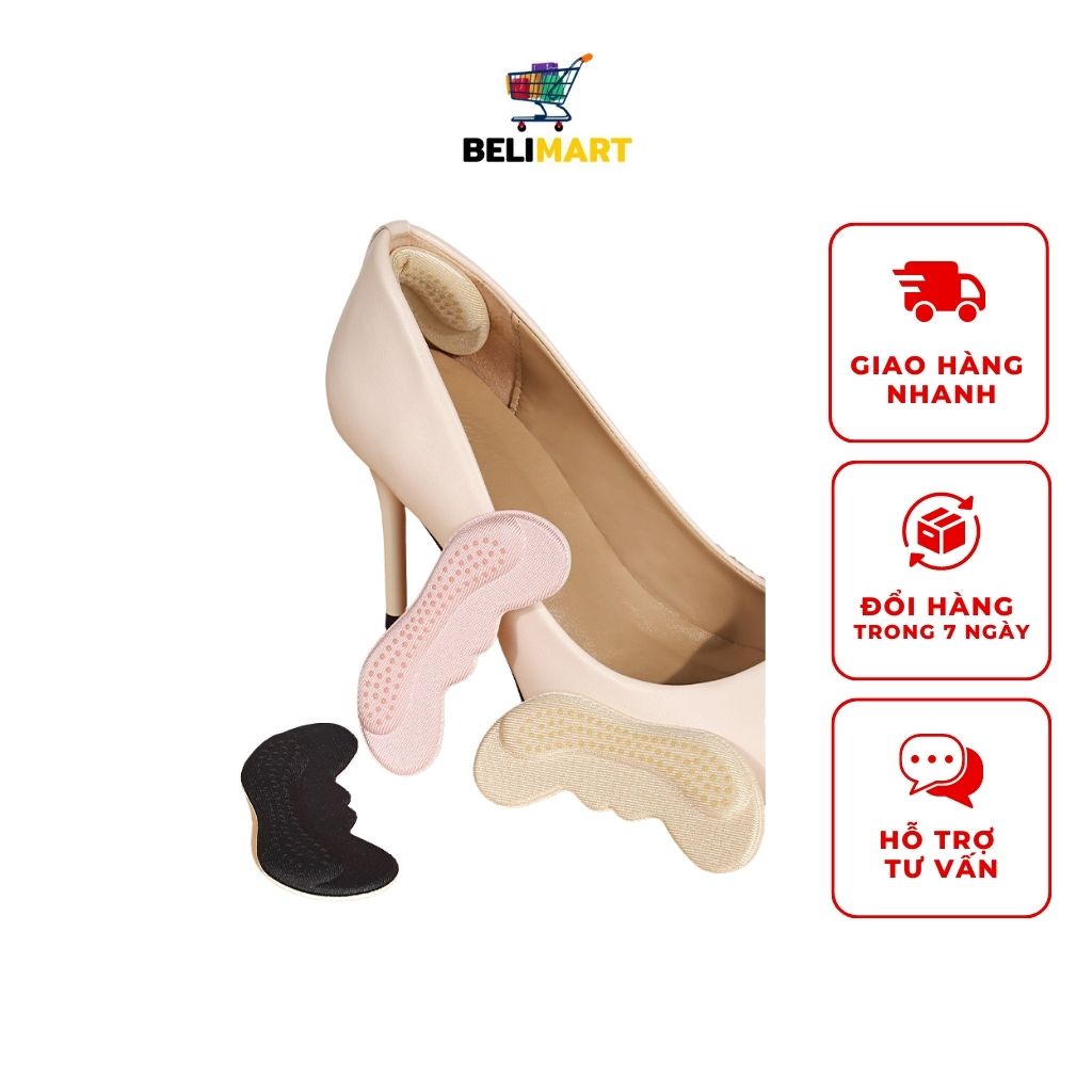 Miếng lót giày cao gót giảm size cho giày bị rộng, lót giày giúp chống tuột gót chân và trầy gót sau Beli BL021
