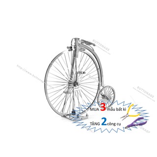 Mô Hình Lắp Ghép kim Loại 3D Xe Đạp Cổ Penny Farthing