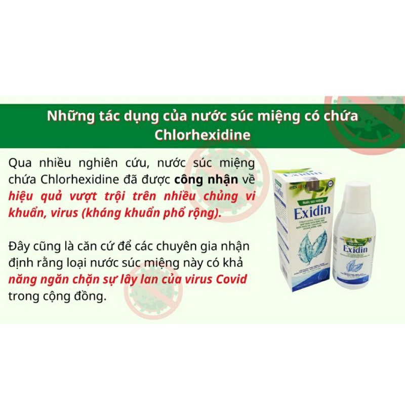 ✅ NƯỚC SÚC MIỆNG EXIDIN TINH DẦU TRẦU KHÔNG 250ML