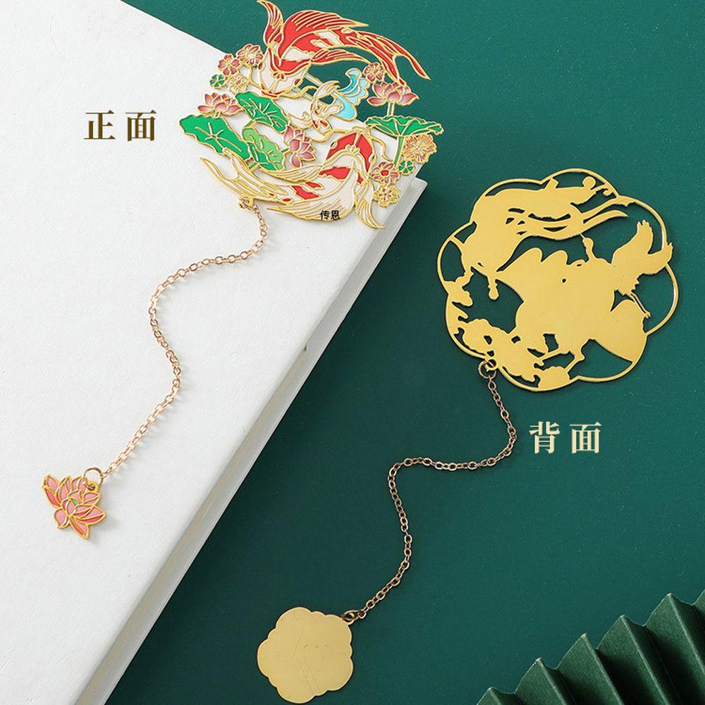 Bookmark Bằng Đồng Thau Hình Chiếc Lá Phong Cách Trung Quốc Sang Trọng