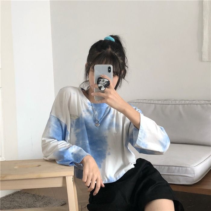 Fashion Korean Fashion Round Neck Long Sleeve T-shirt 15 Days (Available) | BigBuy360 - bigbuy360.vn