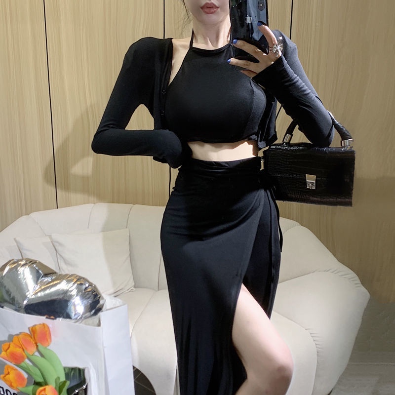 Set Áo Hai Dây Và Chân Váy Xẻ Tà Phong Cách Trẻ Trung Thanh Lịch Dành Cho Nữ