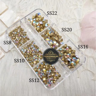 đá chân nhọn trắng + bảy màu