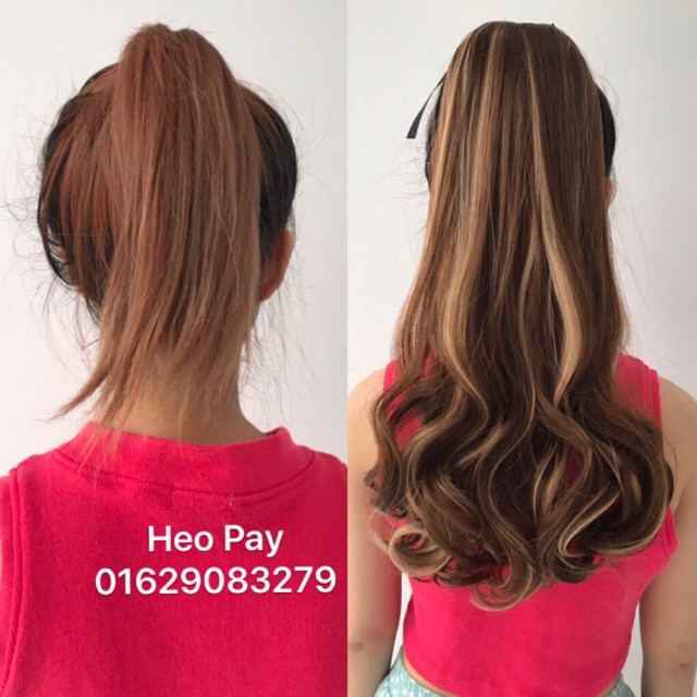 Tóc cột móc line bạch kim - hình thật