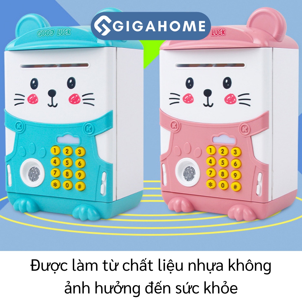 Két Sắt Mini Cho Bé GIGAHOME Vân Tay Thông Minh, Hình Mèo Đáng Yêu 9660