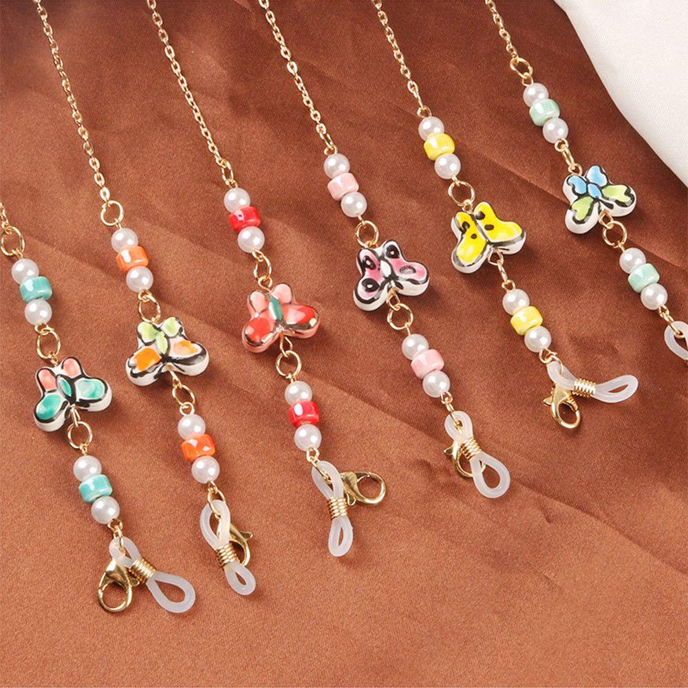 Dây Đeo Mắt Kính Dạng Chuỗi Hạt Hình Bướm Dành Cho Nam Nữ