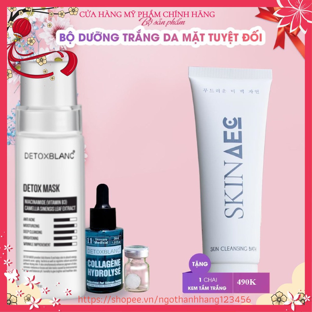 ❄️❄️❄️COMBO Detox Blanc Dưỡng Trắng Da Tặng TẮM TRẮNG HẰNG NGÀY SKIN AEC 490K❄️❄️❄️