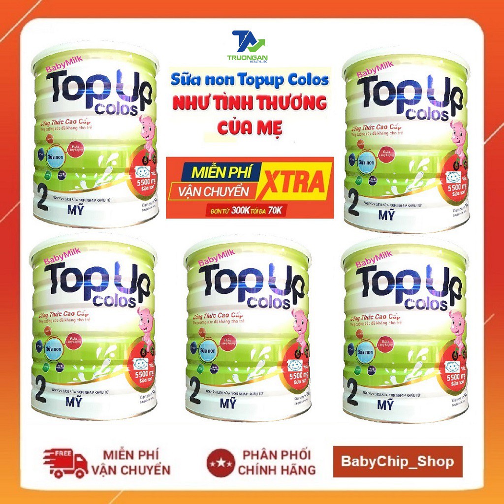 Combo 5 Lon Sữa Topup Colos Số 1, Số 2 (800g)