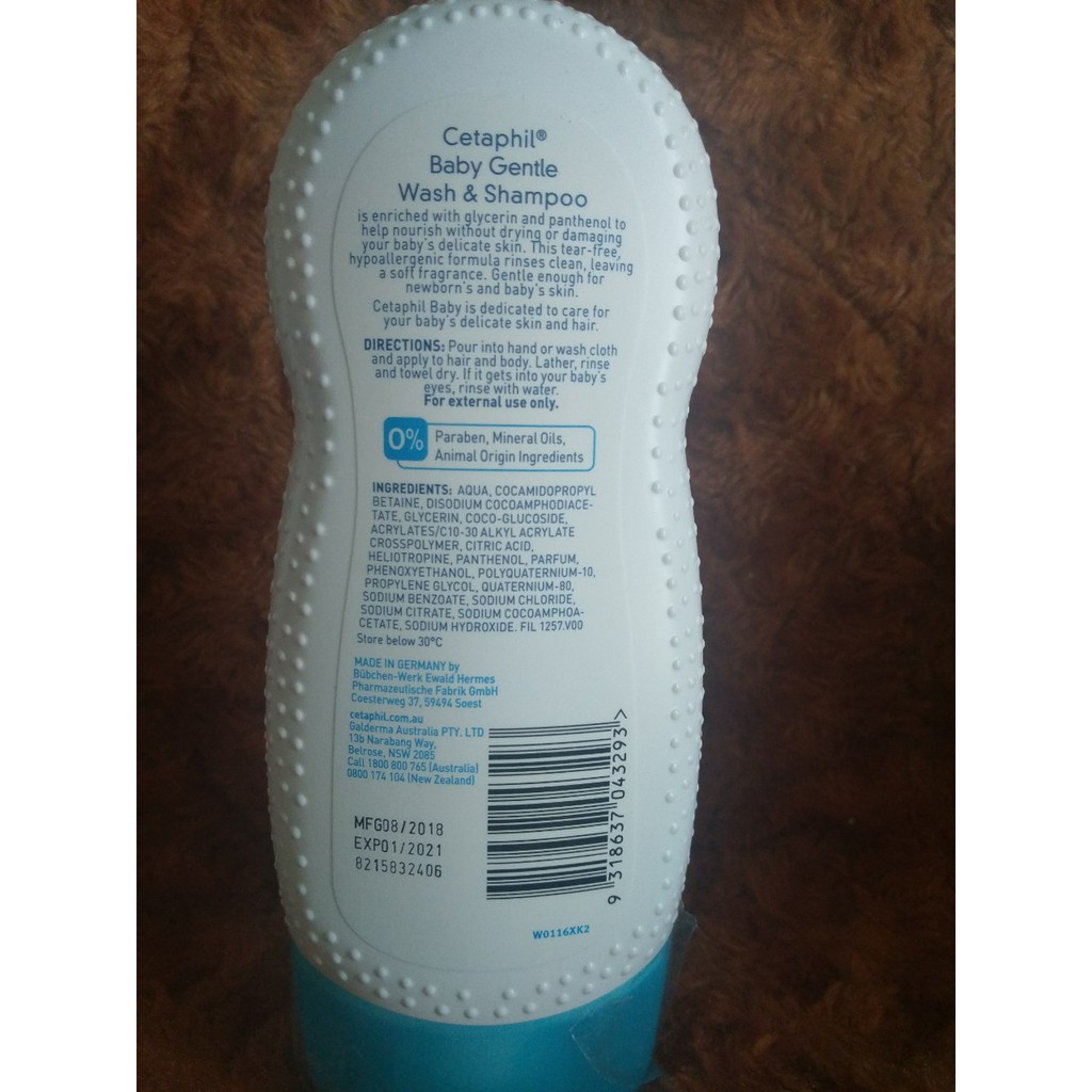 SỮA TẮM GỘI TOÀN THÂN CHO BÉ Cetaphil Baby Gentle Wash and Shampoo 230ml xách tay ÚC