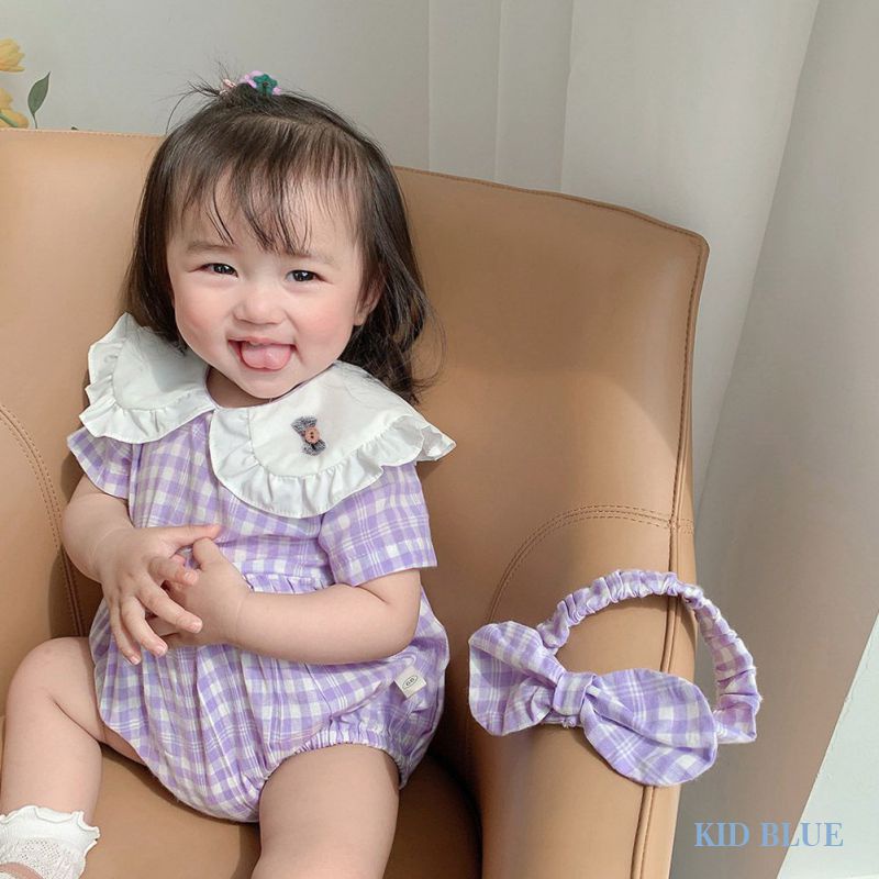 Bộ Áo Liền Quần Tay Lỡ Cổ Búp Bê In Hoa Dễ Thương Cho Bé Gái