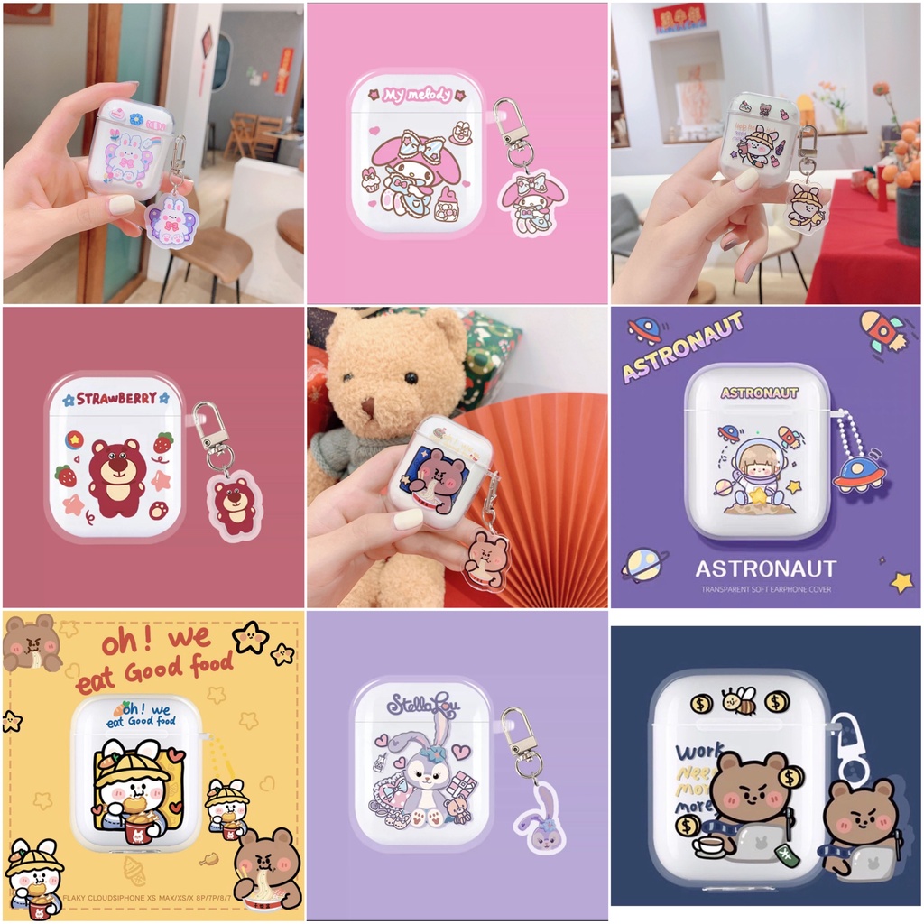 Vỏ bảo vệ tai nghe bluetooth Airpods bằng Sillicone dẻo, ốp Case cute, Airpods 2/pro -NUTACASE