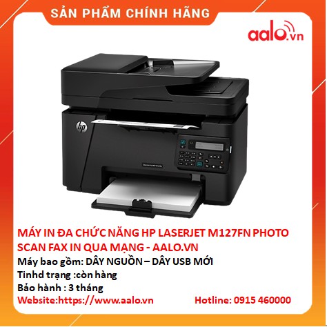 Máy in đa chức năng HP LASERJET M127FN photo, scan, fax, in qua mạng - Bảo hành 3 tháng - AALO.VN