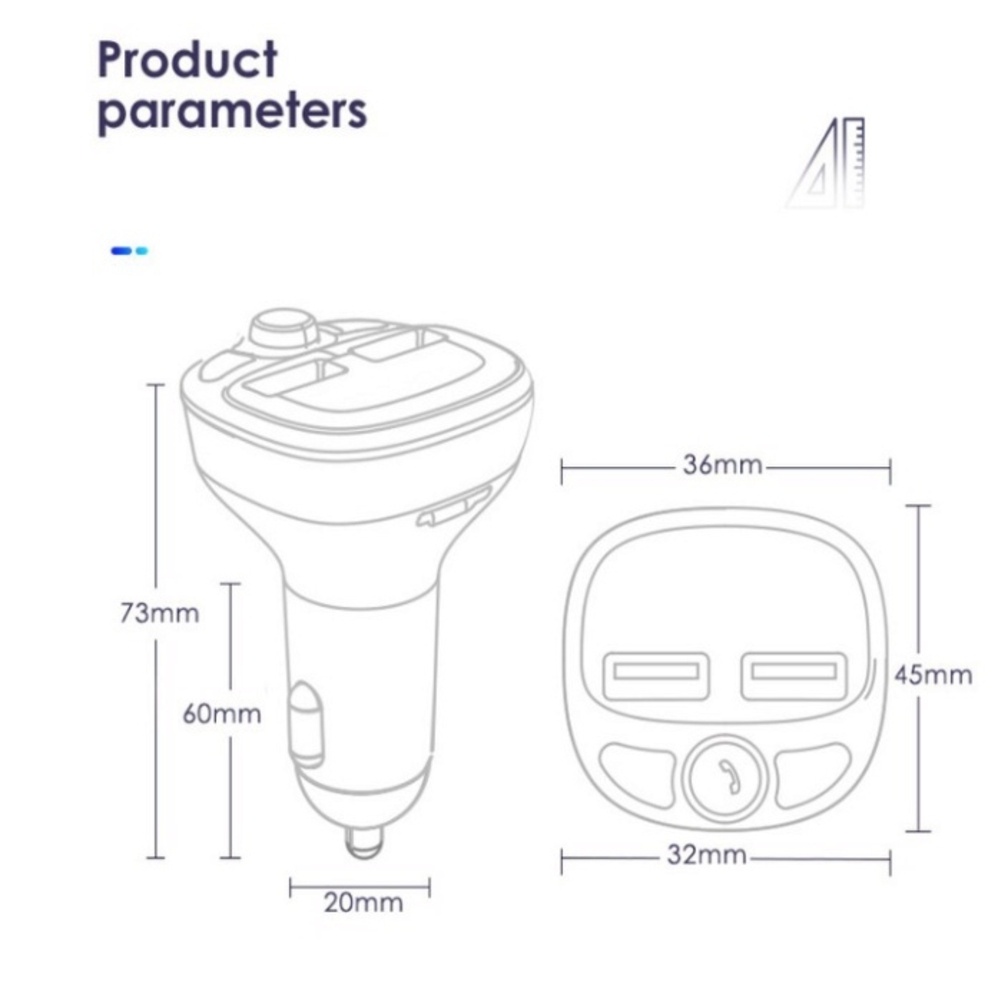 Tẩu sạc nhanh kiêm nghe nhạc mp3 Huyndai HY-87