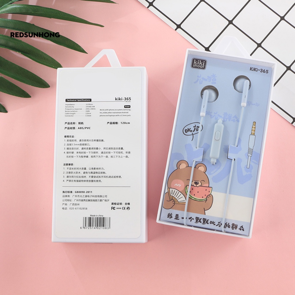 Tai Nghe Nhét Tai Jack 3.5mm Ổn Định Họa Tiết Hoạt Hình Cho Bé