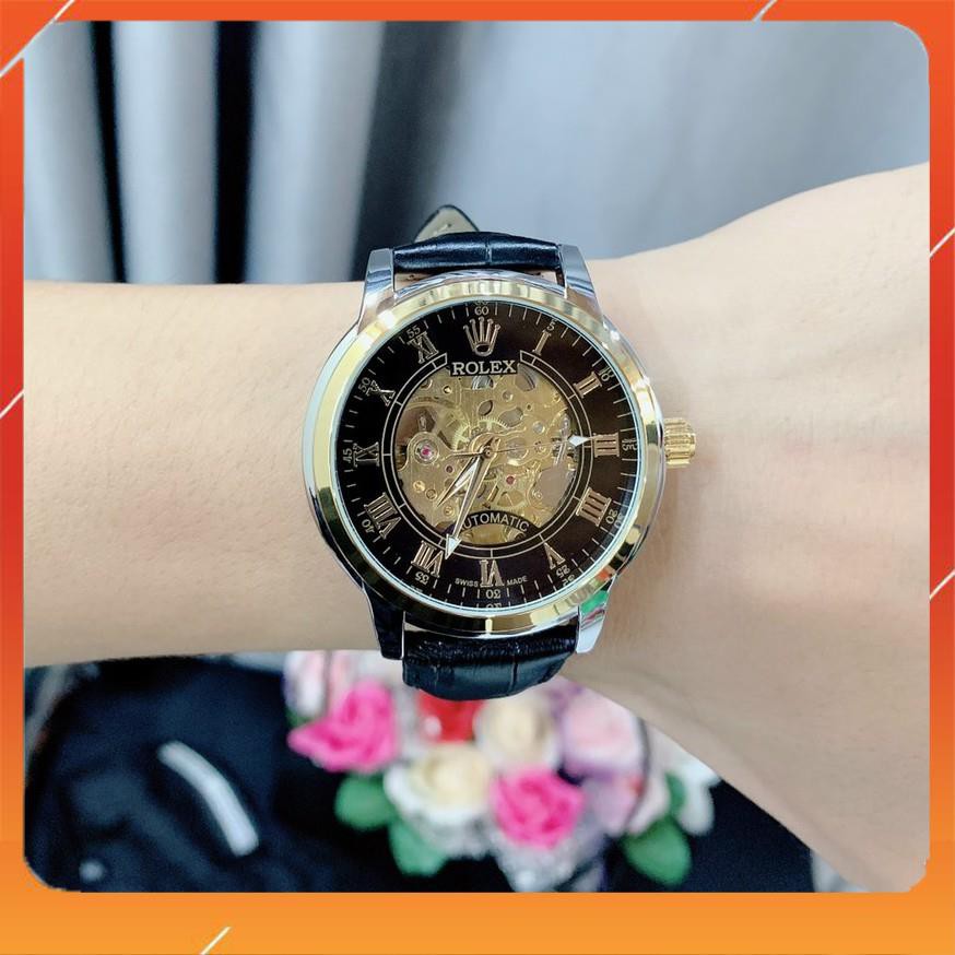Đồng hồ Nam rolex cơ dây da cao cấp  - Bảo hành 12 tháng MTP-STORE