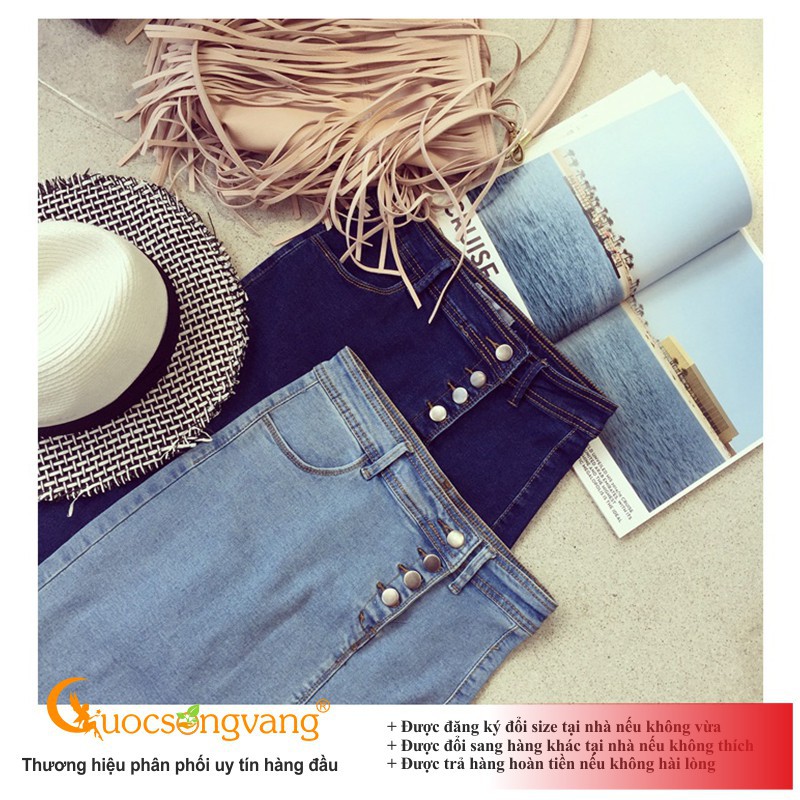 Chân váy jean nhiều nút chân váy bút chì chất đẹp GLV174 -Hàng nhập khẩu | BigBuy360 - bigbuy360.vn