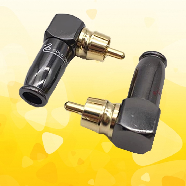Jack RCA AV Gold snake bẻ cong 90 vuông góc độ chân đồng mạ vàng (1 chiếc)