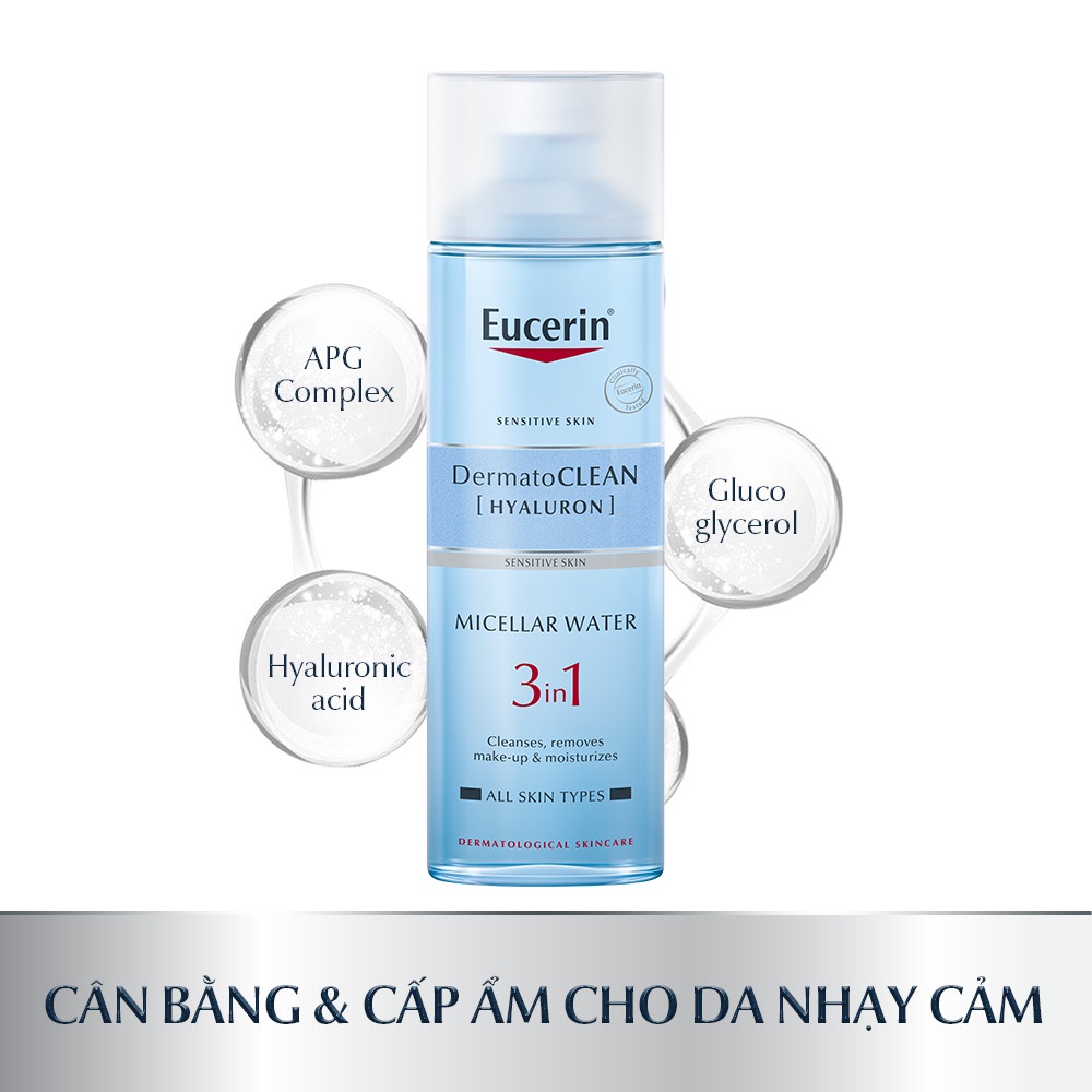 ✅ [CHÍNH HÃNG] Nước Tẩy Trang 3in1 Eucerin Cho Da Nhạy Cảm DermatoClean Micellar 200ml - 400ml