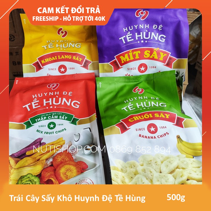 Túi 500G Hoa quả, Trái Cây sấy Huynh Đệ Tề Hùng đủ vị date 2020