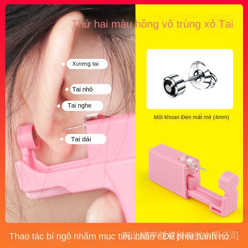 Dụng Cụ Xỏ Lỗ Tai Hình Vương Miện Đính Đá Zircon Dùng Một Lần