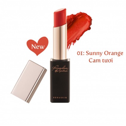 Son lì Beauskin Rosedew Matte Creamy Hàn Quốc No.01 Cam tươi