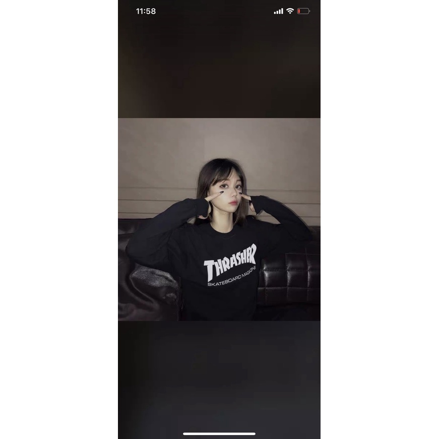 Áo Sweater Thrasher Cổ Điển Form Unisex Nam Nữ, áo thu đông nỉ dày