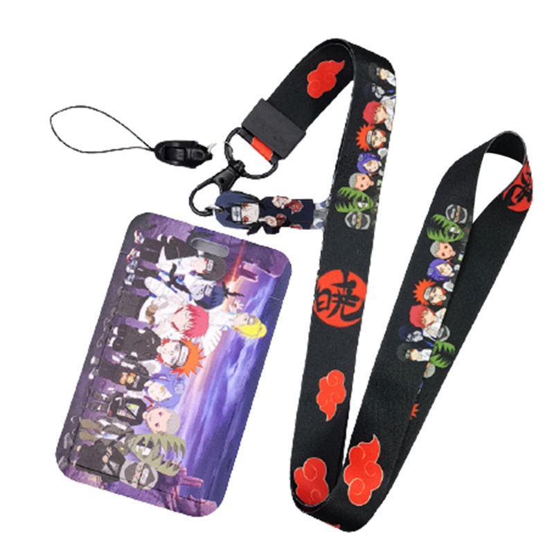 Bao Đựng Thẻ Nhân Viên / Sinh Viên Kèm Dây Đeo Cổ Họa Tiết Hoạt Hình Naruto Giá Đỡ