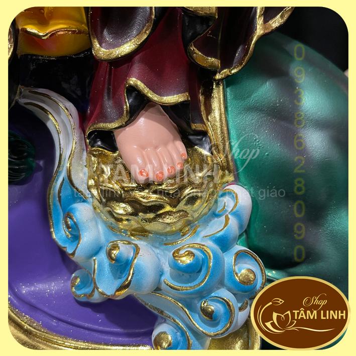 Tượng Địa Tạng Vương Bồ Tát Ngồi Địa Thính cao 41 cm có hào quang cao 46 cm