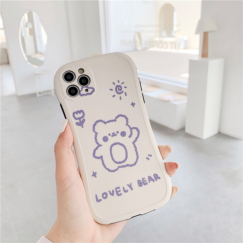 Ốp lưng iphone cong Lovely Bear 5/5s/6/6plus/6s/6splus/7/7plus/8/8plus/x/xr/xs/11/12/pro/max/plus/promax - Awifi T3-5 | BigBuy360 - bigbuy360.vn