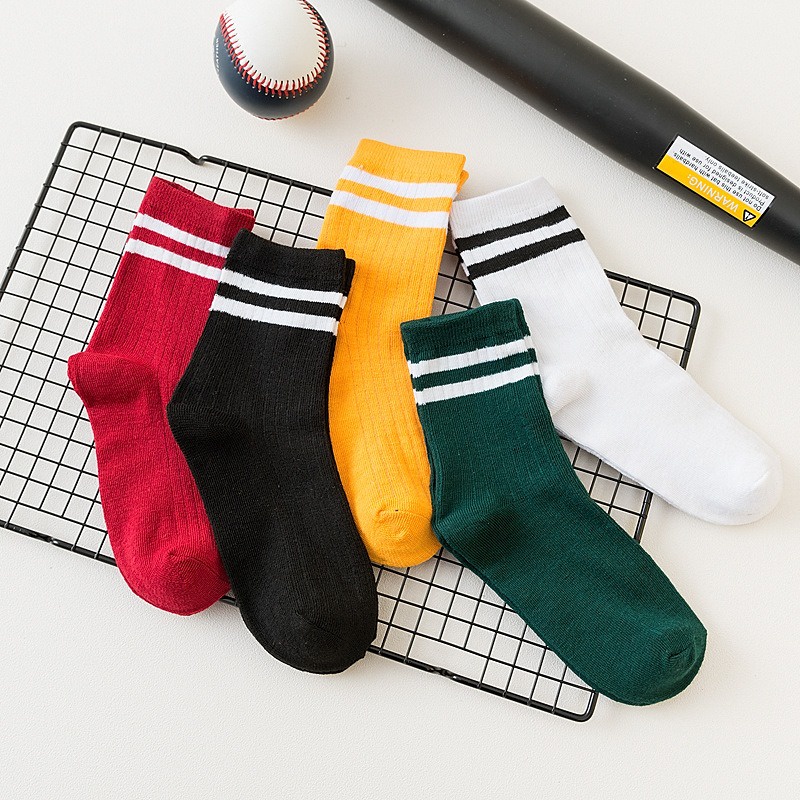 Vớ Thời Trang Nữ Lai Sọc Nhiều Màu Sắc Hot Trend Năm 2021 - Tất Nữ Cổ Cao Cotton Thoáng Mát Dành Cho Nữ
