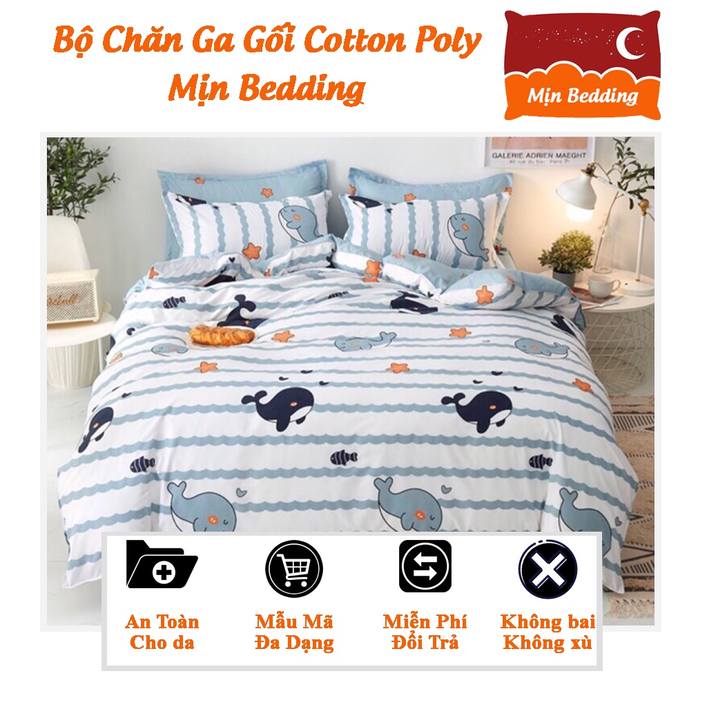 Bộ Chăn Ga Gối, Ga Giường Cotton Poly Set 5 Món, 4 Món M2, M6, M8, 2M2 Thu Đông, Bo Chun Miễn Phí | WebRaoVat - webraovat.net.vn