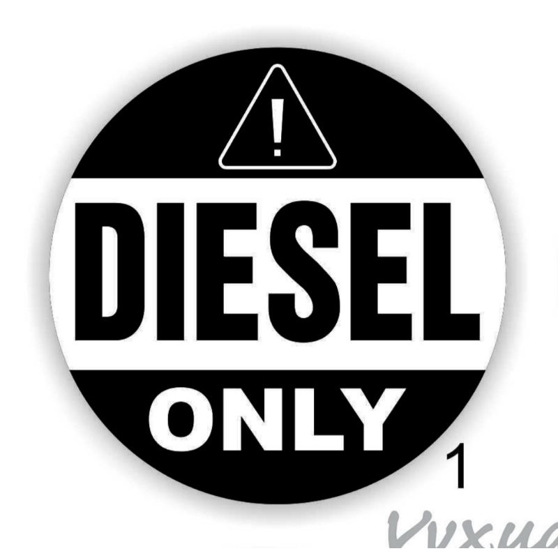 Sticker decal dán xe hơi chữ Dầu/ Diesel Only 12 x12 cm