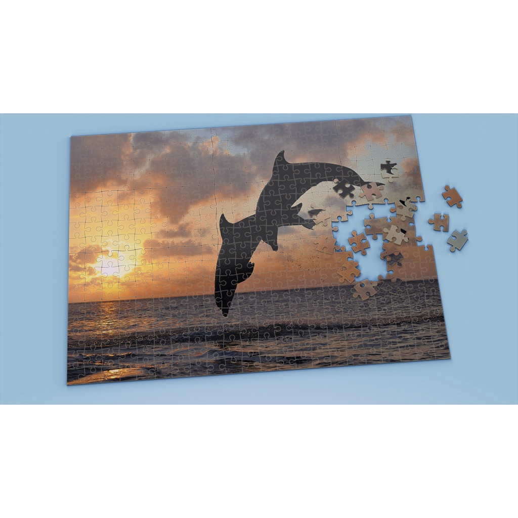 Tranh ghép hình DOLPHIN - Mẫu 3 - Nhận in theo yêu cầu