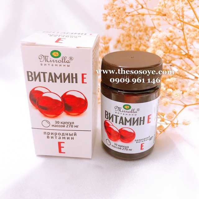 [Mới Về] Vitamin E Đẹp Da 30 Ngày Mirrolla 270 mg hộp 30 viên của Nga | BigBuy360 - bigbuy360.vn
