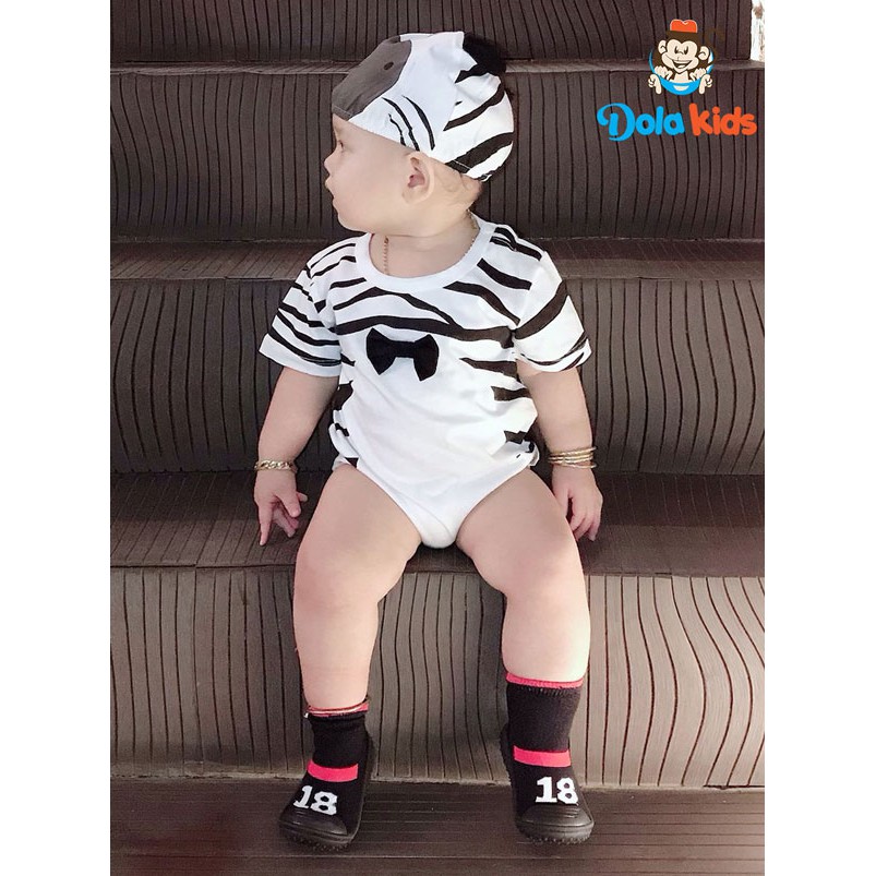 Body chip cho bé gái, bé trai 4-15kg hình Ngựa Vằn - DoLaKids