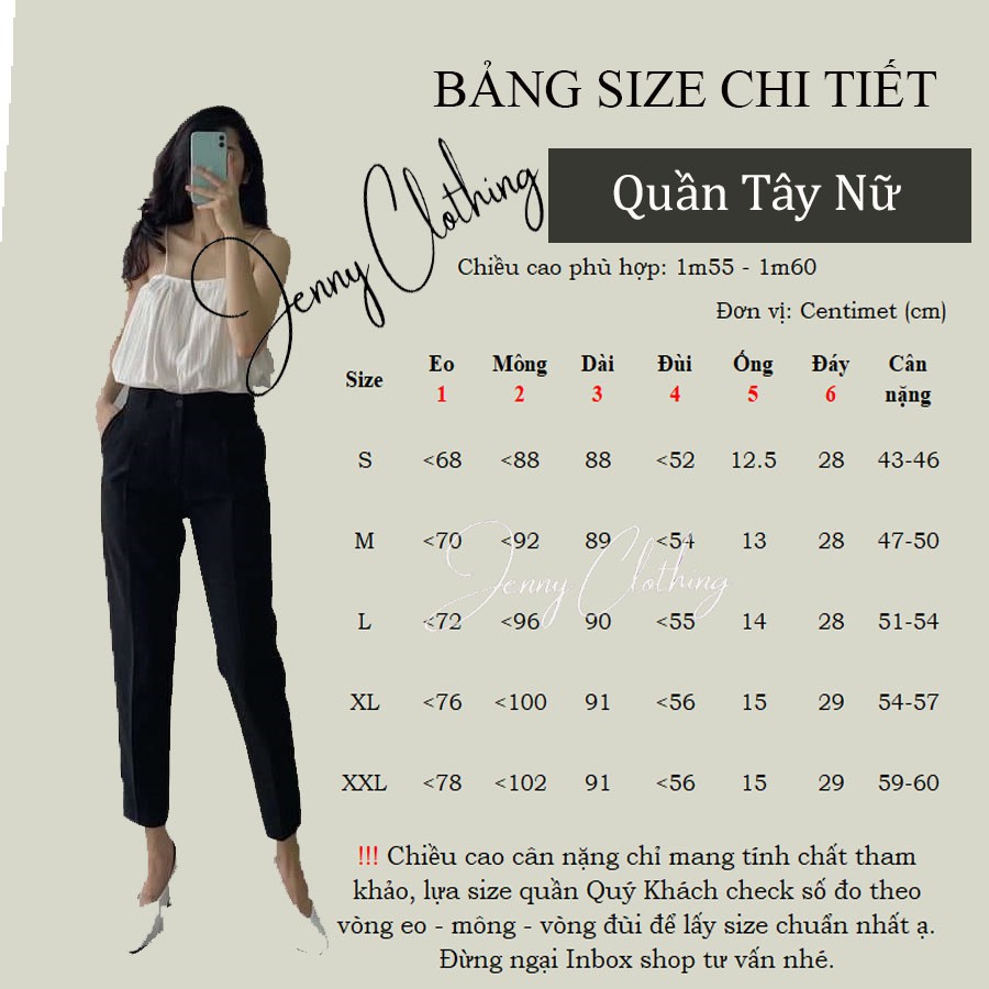 Quần tây nữ lưng cao ống đứng đẹp dáng dài  kiểu công sở cạp cao màu đen đi học làm