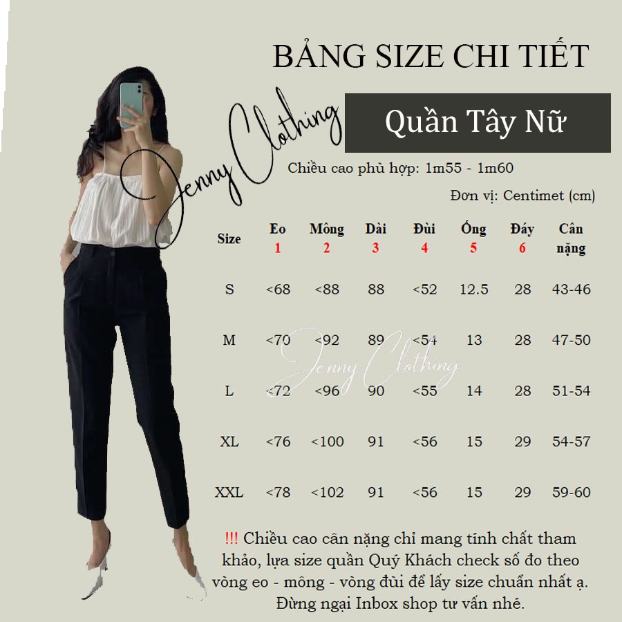 Quần tây nữ lưng cao ống đứng đẹp dáng dài [HÀNG VNXK] kiểu công sở cạp cao màu đen đi học làm