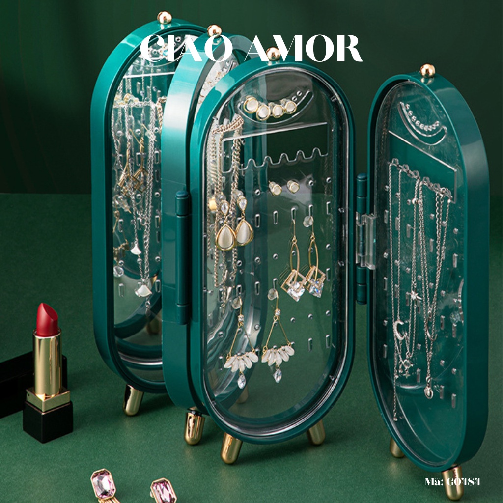 Giá đựng trang sức, kệ để bàn gấp gọn sang trọng 4 lớp Trang sức Ciao Amor - G0484