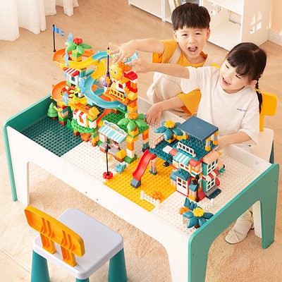 Trẻ em LEGO đa chức năng bảng kích thước hạt bé trai bé gái 2 tuổi 3 câu đố 6 lắp ráp 1 đồ chơi bảng