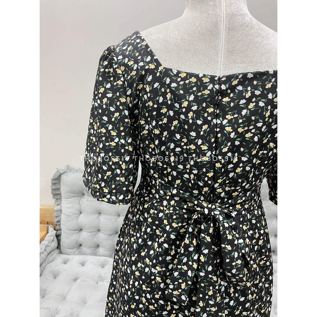 D121 - ĐẦM HOA BIGSIZE CỔ VUÔNG TAY BỒNG