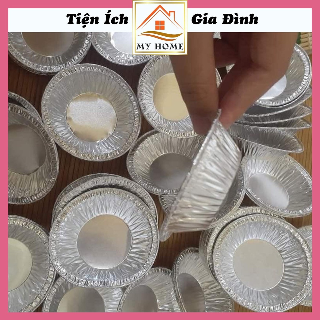 Set 100 chén giấy bạc nhỏ nướng bánh trứng, khuôn nướng bánh tart trứng