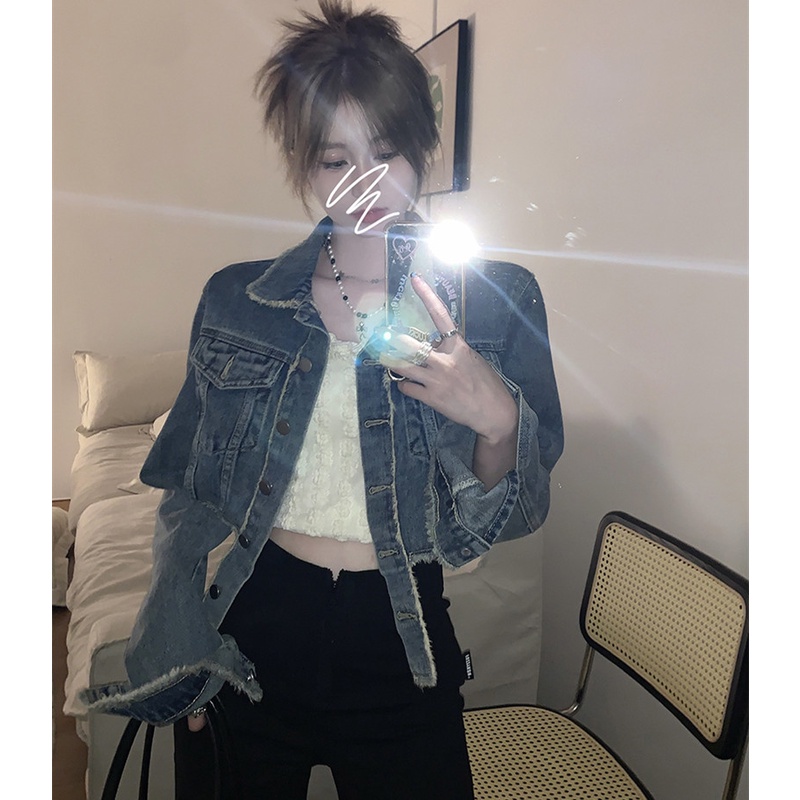 Áo Khoác Denim Dáng Rộng Thời Trang Mùa Hè Cá Tính Cho Nữ