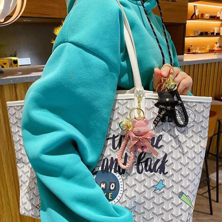 Móc khóa Bearbrick Gấu đính đá thời thượng phụ kiện túi xách chìa khóa