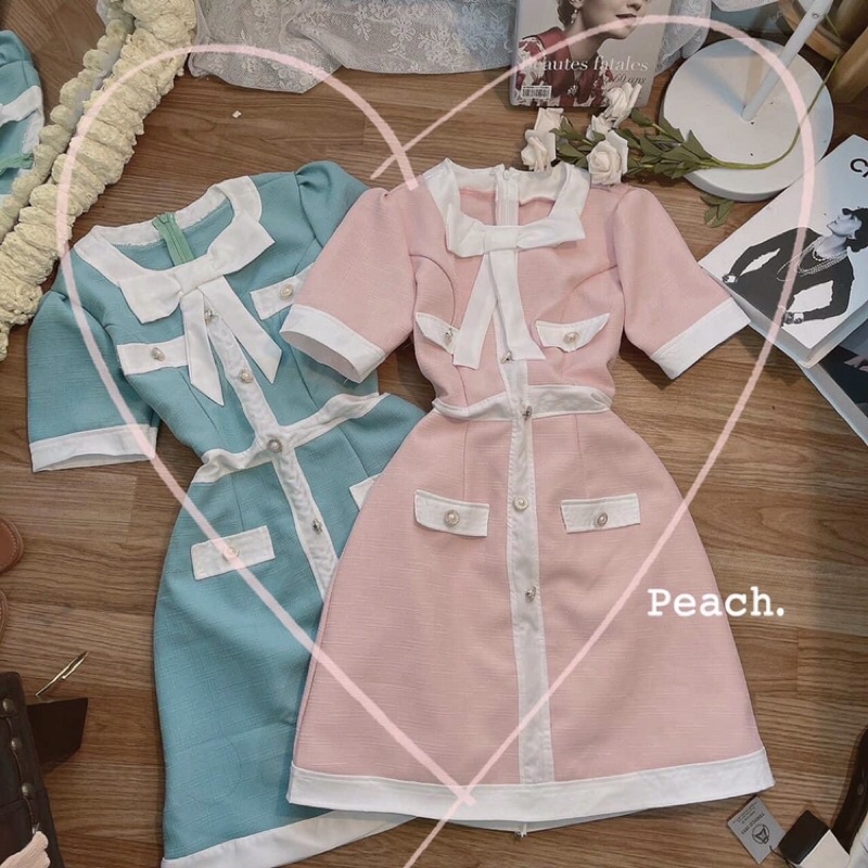 🥰Đầm pastel viền nơ cổ 2M 🥰